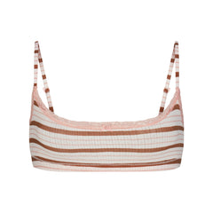 LIGHTWEIGHT COTTON POINTELLE SCOOP BRALETTE | VILLA EGRET RUNWAY STRIPE