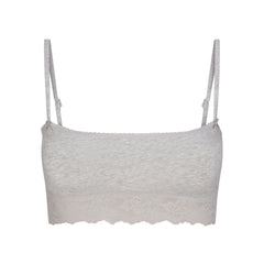LIGHTWEIGHT COTTON STRAIGHT NECK BRALETTE | LIGHT HEATHER GREY