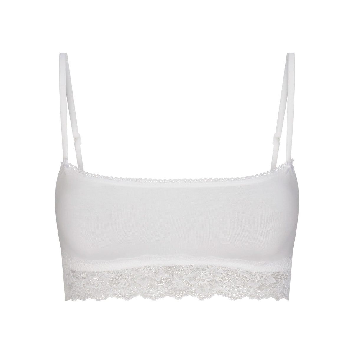 LIGHTWEIGHT COTTON STRAIGHT NECK BRALETTE | SNOW