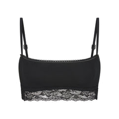 LIGHTWEIGHT COTTON STRAIGHT NECK BRALETTE | SOOT TONAL