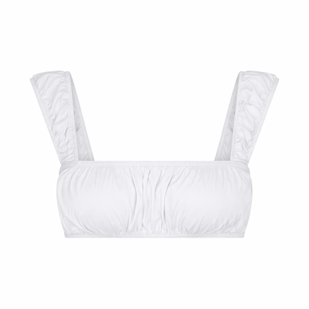 POPLIN APPAREL BRALETTE | SNOW