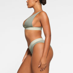 COTTON RIB PLUNGE BRALETTE | MINERAL