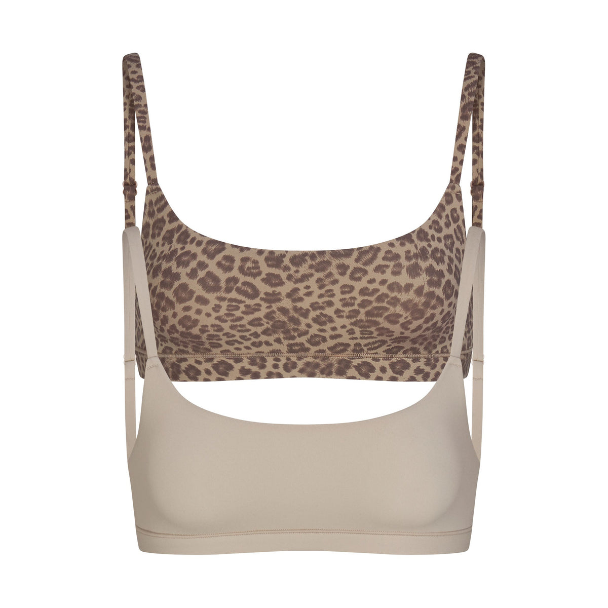 FITS EVERYBODY SCOOP BRALETTE 2-PACK | DESERT LEOPARD AND STONE