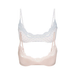 FITS EVERYBODY LACE SCOOP BRALETTE 2-PACK | DUSTY PINK AND PIN DOT