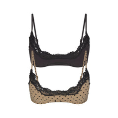 FITS EVERYBODY LACE SCOOP BRALETTE 2-PACK | MINI POLKA DOT AND ONYX