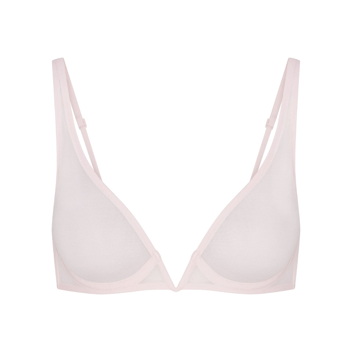 ULTRA FINE MESH DEEP PLUNGE BRA | BARELY PINK