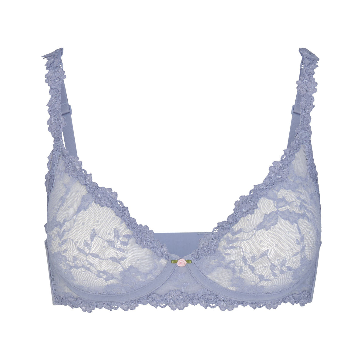 STRETCH LACE UNLINED DEMI BRA | SLATE