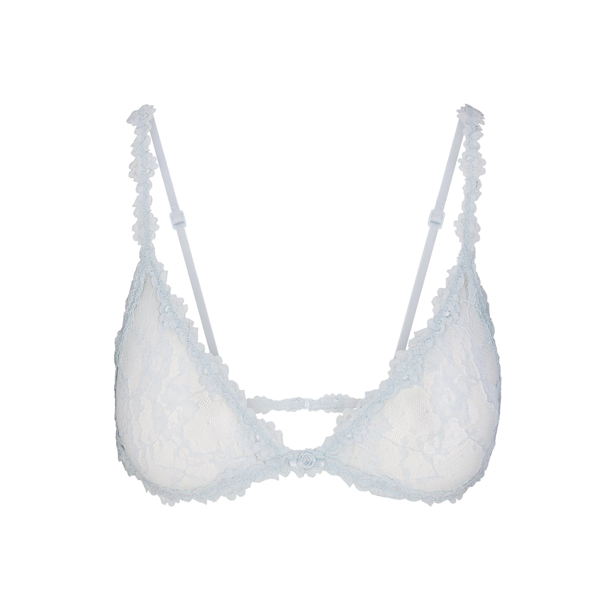 STRETCH LACE TRIANGLE BRALETTE | POWDER BLUE