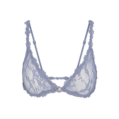 STRETCH LACE TRIANGLE BRALETTE | SLATE