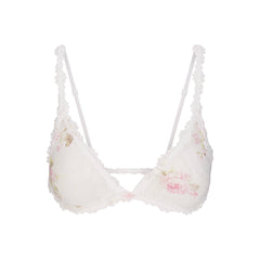 STRETCH LACE TRIANGLE BRALETTE | SNOW VINTAGE FLORAL PRINT