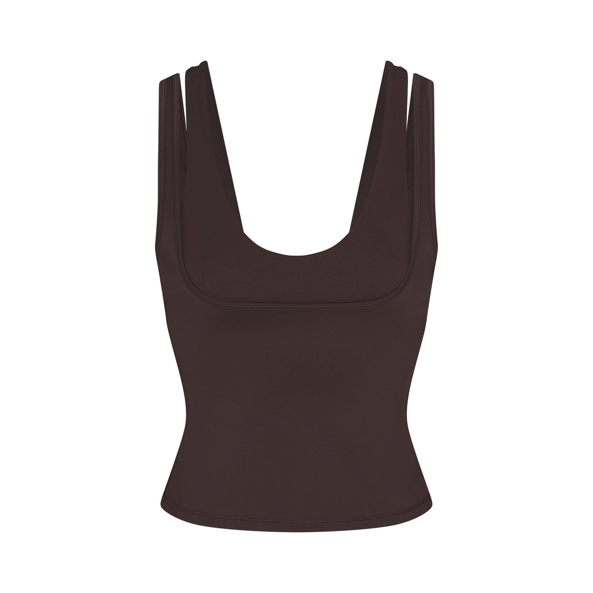 NikeSKIMS MATTE DOUBLE STRAP SCOOP TANK | DARK SEPIA