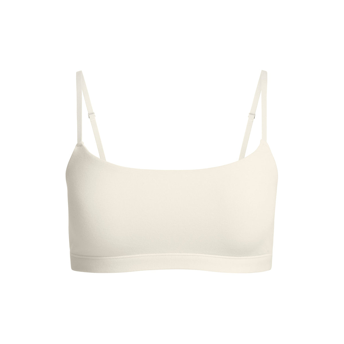COTTON JERSEY SCOOP BRALETTE | BONE