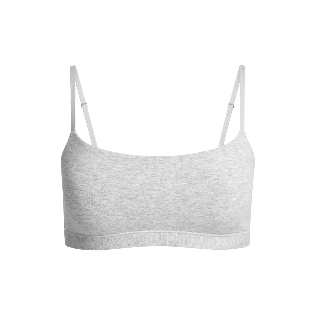 COTTON JERSEY SCOOP BRALETTE | LIGHT HEATHER GREY