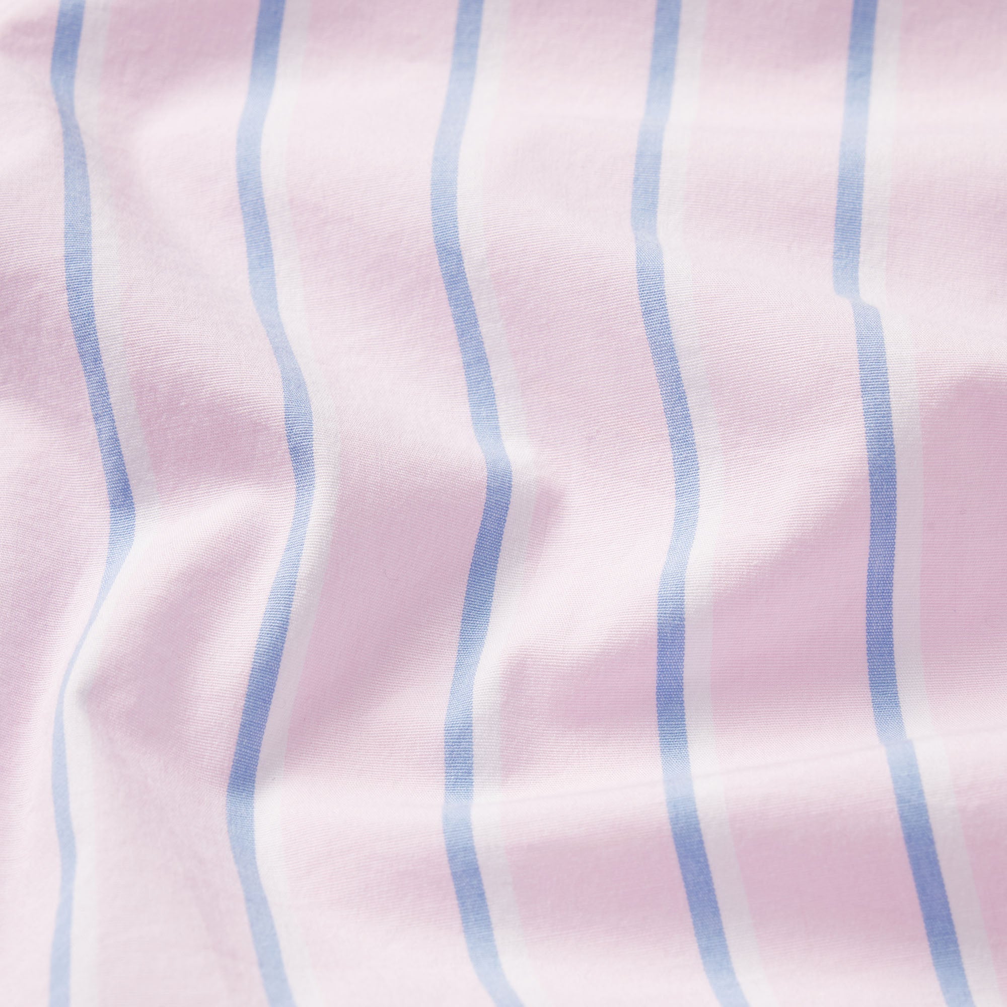 COTTON POPLIN SHRUNKEN BUTTON UP SHIRT | PINK TULLE WIDE STRIPE