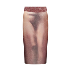 MESH COVER-UPS MIDI SKIRT | HENNA FK BODY PRINT