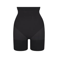 SHEER SEAMLESS HIGH-WAISTED MID THIGH SHORT | ONYX