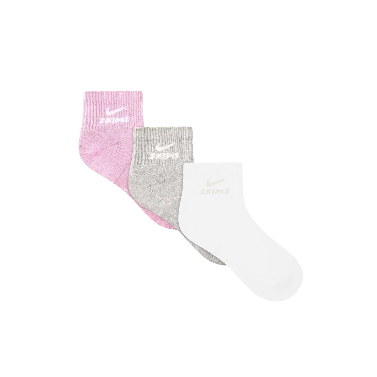 NikeSKIMS ACCESSORIES DRI-FIT��� QUARTER CREW SOCK 3-PACK | BUBBLE GUM MULTI