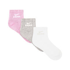NikeSKIMS ACCESSORIES DRI-FIT��� QUARTER CREW SOCK 3-PACK | BUBBLE GUM MULTI