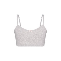 COTTON SEAMLESS JUNIORS BRALETTE 2-PACK | LIGHT HEATHER GREY AND SOOT