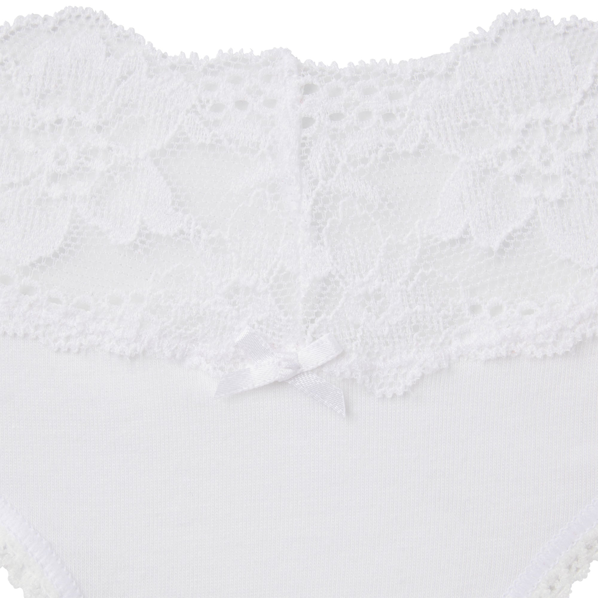 LIGHTWEIGHT COTTON WIDE LACE THONG | SNOW
