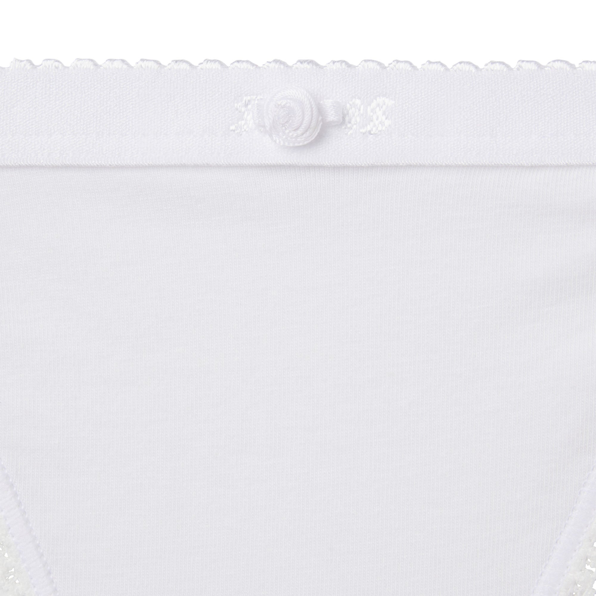 LIGHTWEIGHT COTTON LOGO PICOT STRING BIKINI | SNOW