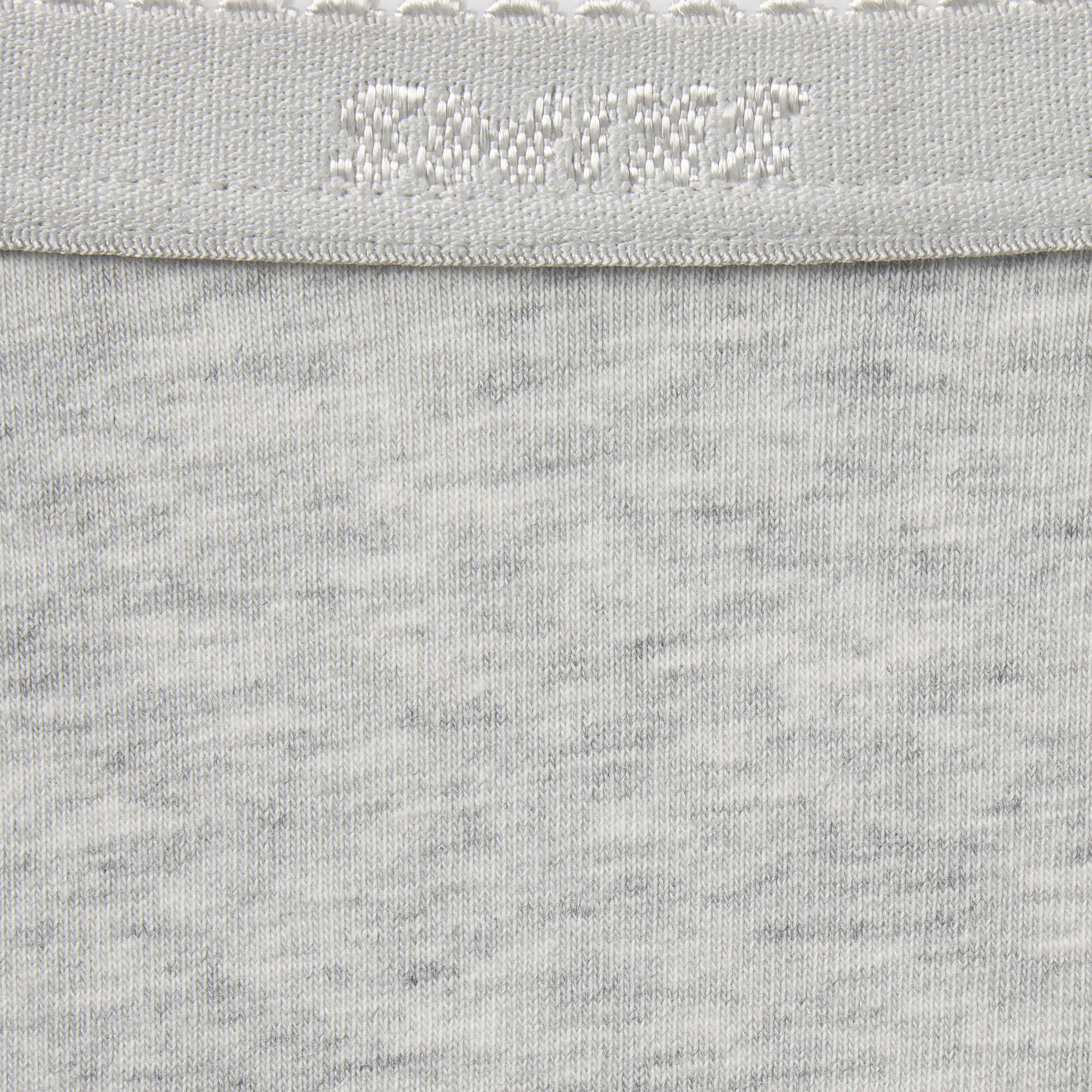LIGHTWEIGHT COTTON LOGO PICOT HIPSTER | LIGHT HEATHER GREY