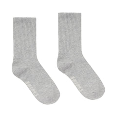 RIBBED CREW SOCK | LIGHT HEATHER GREY