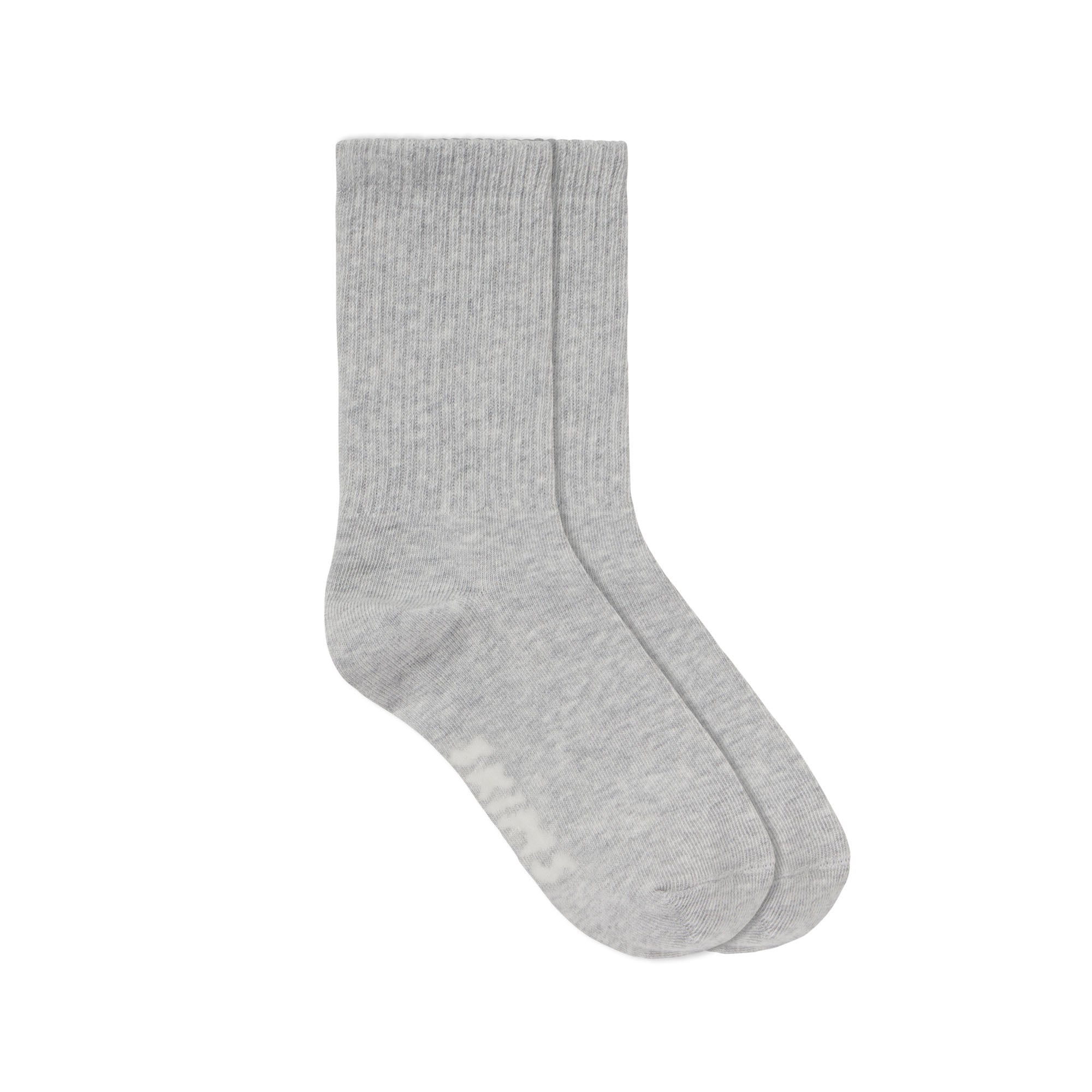 RIBBED CREW SOCK | LIGHT HEATHER GREY