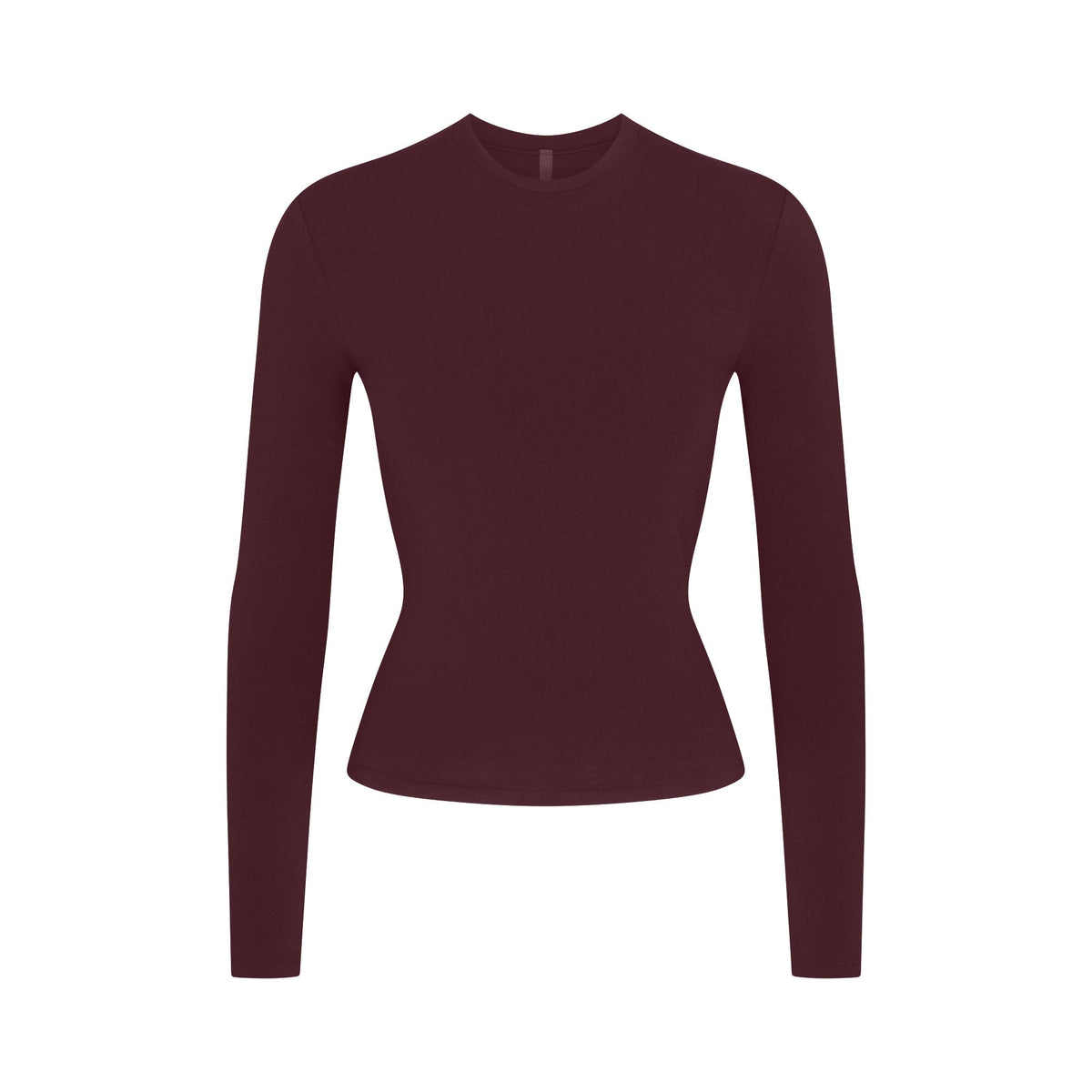 COTTON JERSEY LONG SLEEVE T-SHIRT | CURRANT