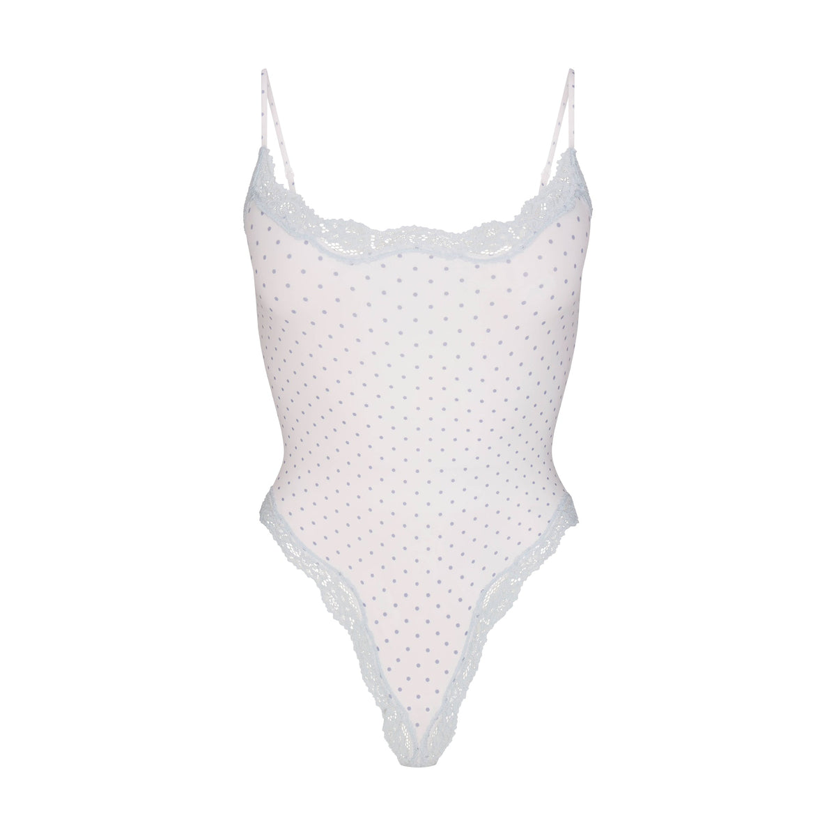 FITS EVERYBODY LACE CAMI BODYSUIT | SLATE PIN DOT PRINT