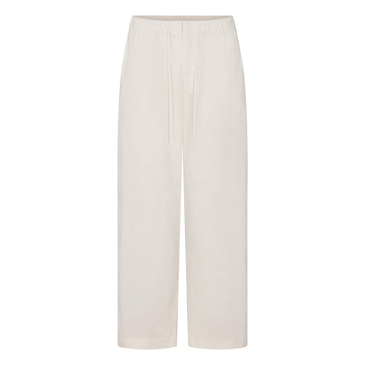 WOVEN COTTON OVERSIZED STRAIGHT LEG PANT | EGRET
