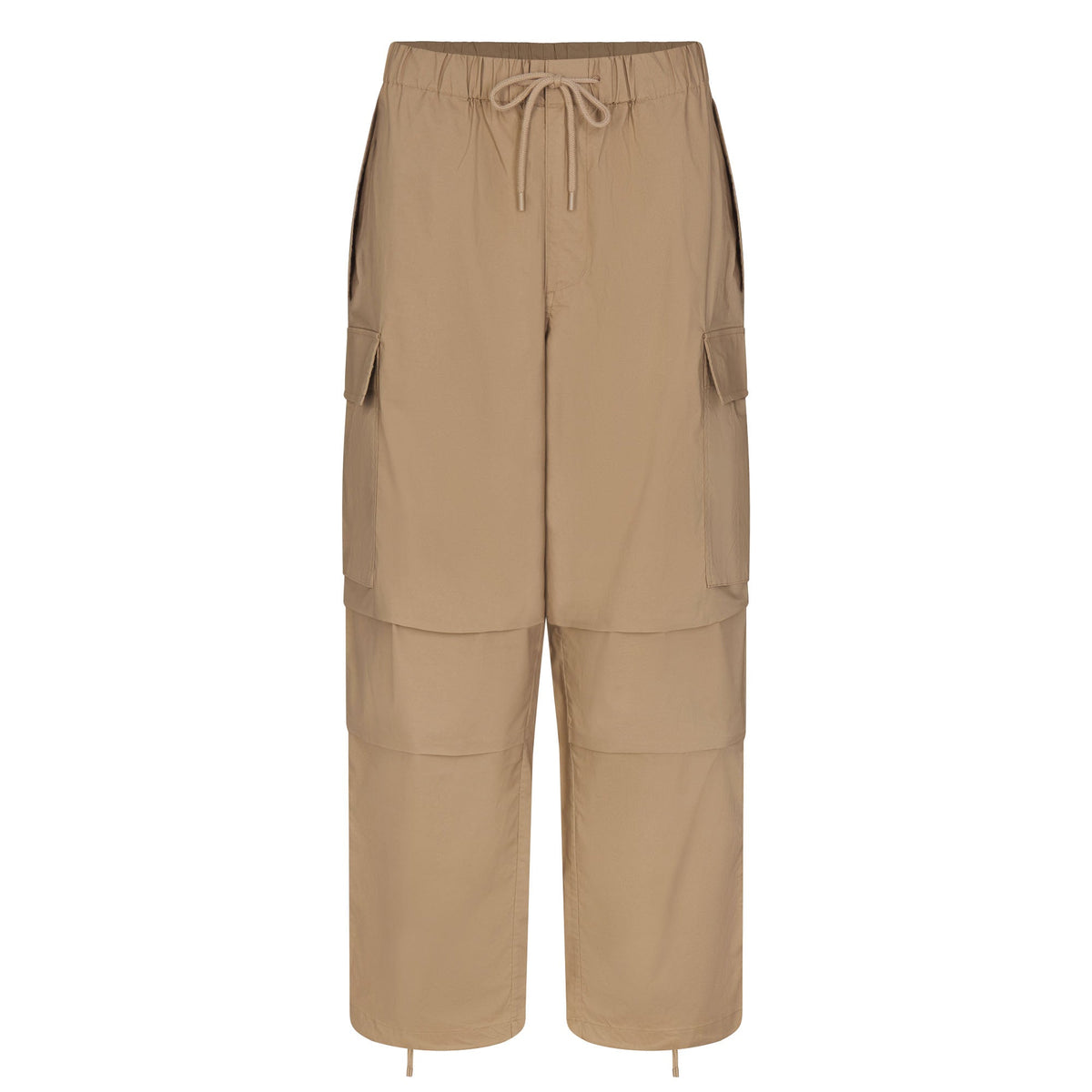 WOVEN COTTON OVERSIZED LOW RISE CARGO PANT | DESERT
