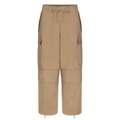 WOVEN COTTON OVERSIZED LOW RISE CARGO PANT | DESERT