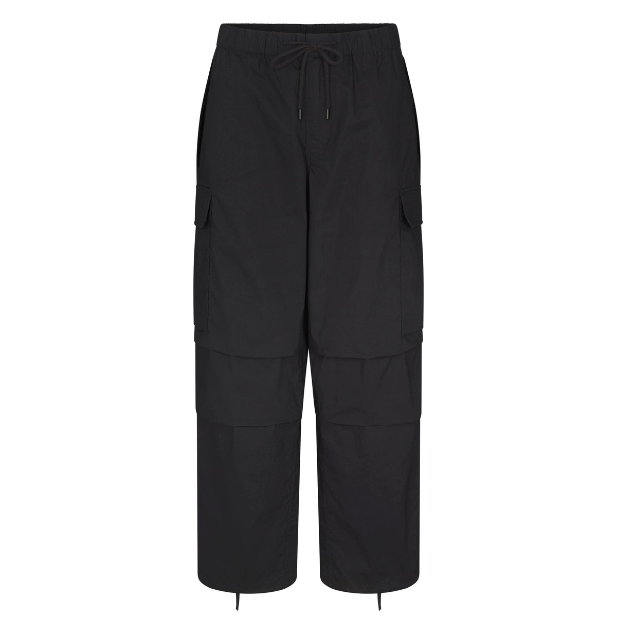 WOVEN COTTON OVERSIZED LOW RISE CARGO PANT | ONYX