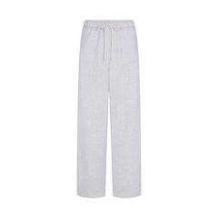 COTTON FLEECE OVERSIZED STRAIGHT LEG PANT | LIGHT HEATHER GREY