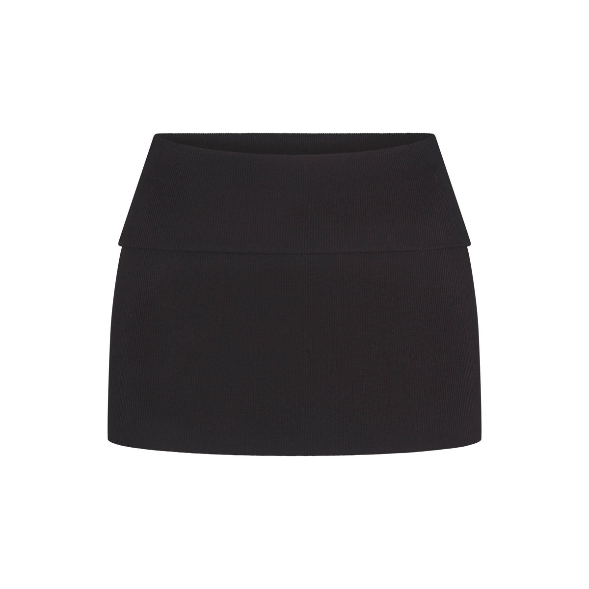 COTTON RIB FOLDOVER MINI SKIRT | SOOT