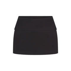 COTTON RIB FOLDOVER MINI SKIRT | SOOT