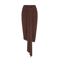 VETTESE X SKIMS SHEER MODAL DRAPED MIDI SKIRT  | COCOA