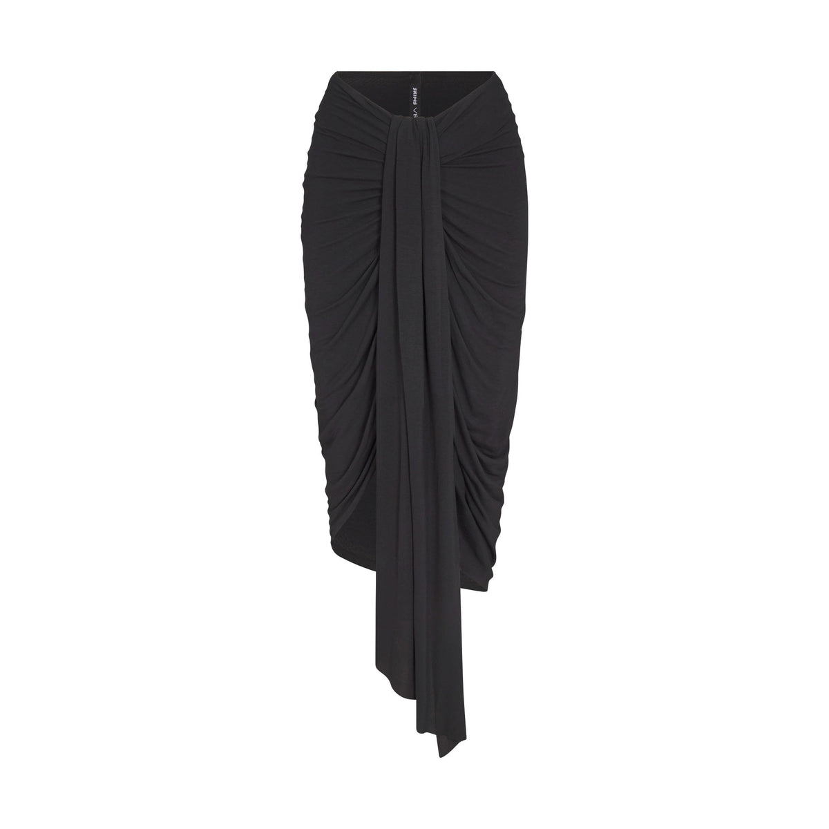VETTESE X SKIMS SHEER MODAL DRAPED MIDI SKIRT | ONYX