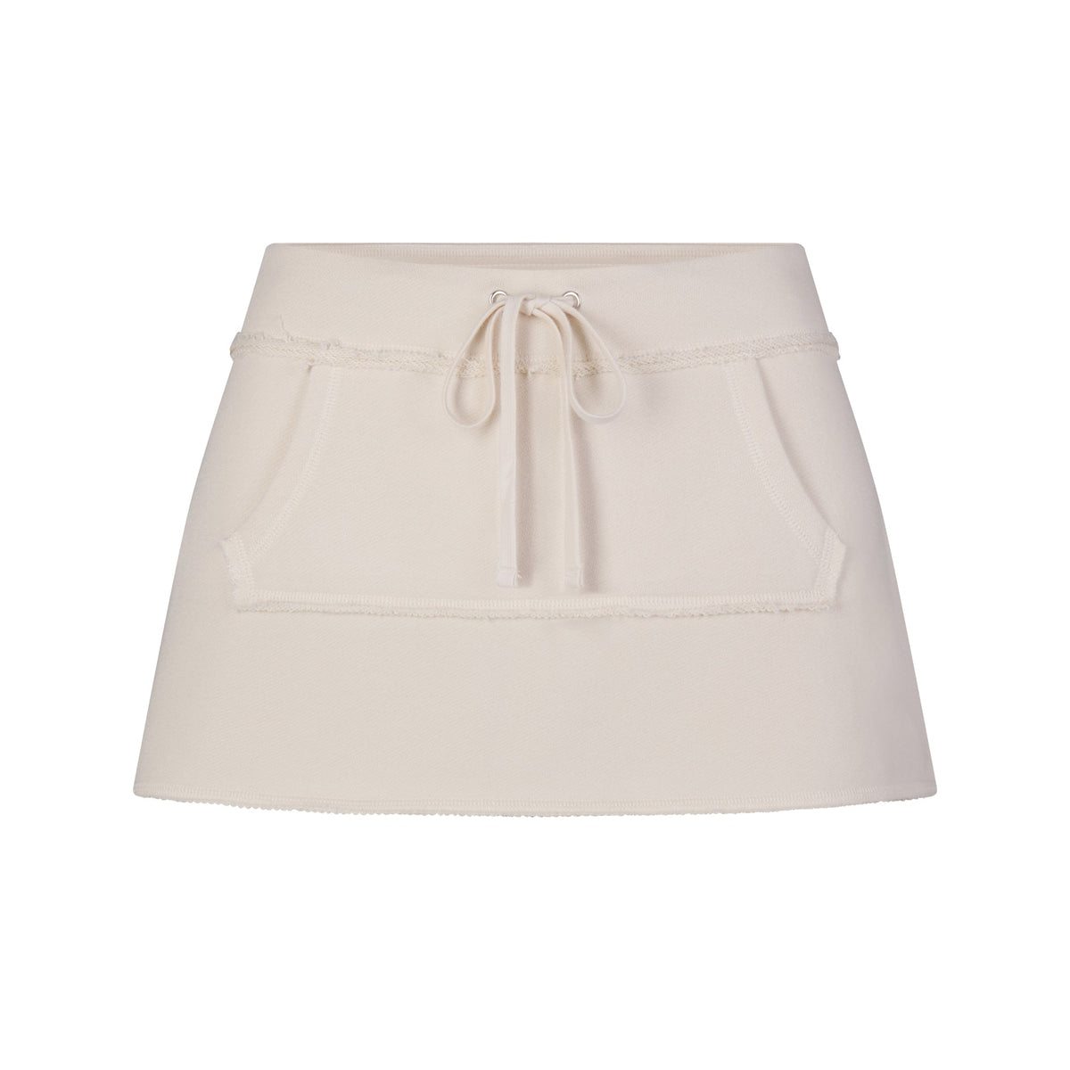 DRAPEY FRENCH TERRY MINI SKIRT | BUFF