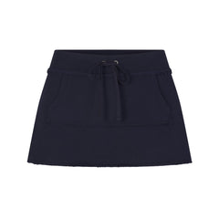 DRAPEY FRENCH TERRY MINI SKIRT | NAVY