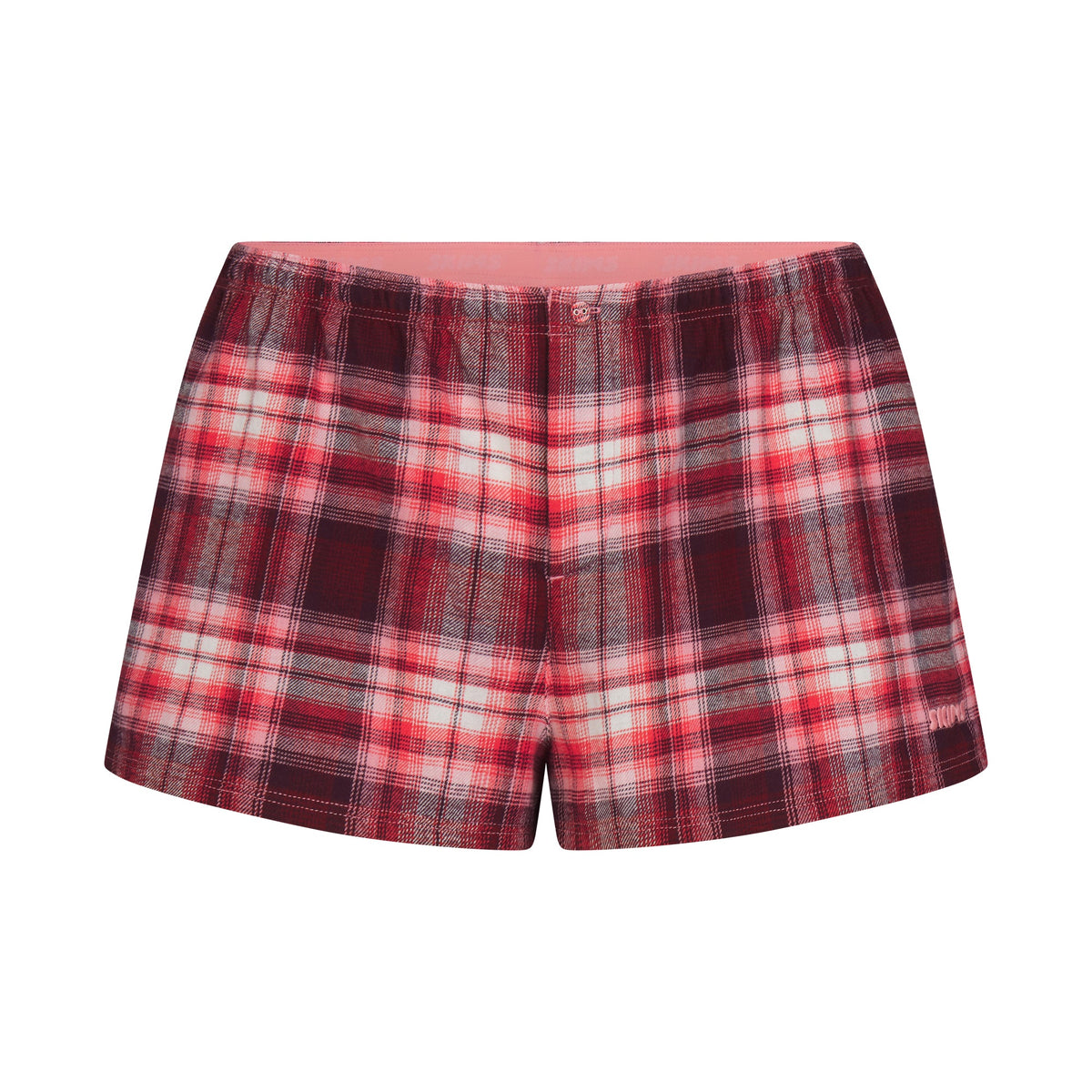FLANNEL SLEEP CHEEKY BOXER | ULTRA PINK SANGRIA PLAID