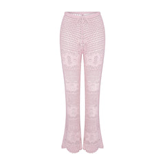 SWIM COVER-UPS CROCHET FLARE PANT | CHERRY BLOSSOM
