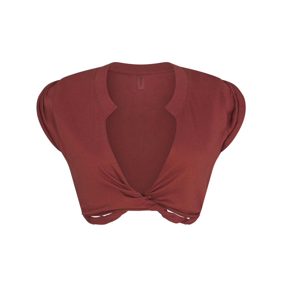 SWIM COVER-UPS COTTON PLUNGE TWIST TOP | HENNA