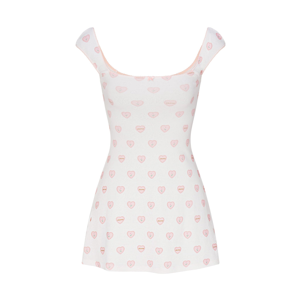 LOGO POINTELLE MINI DRESS | SNOW LACE HEARTS