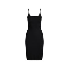 SOFT LOUNGE MIDI SLIP DRESS | ONYX