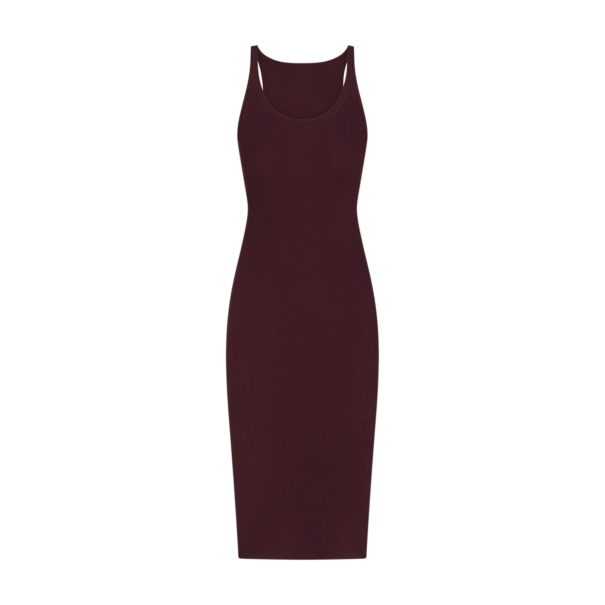 COTTON RIB TANK MIDI DRESS | CURRANT