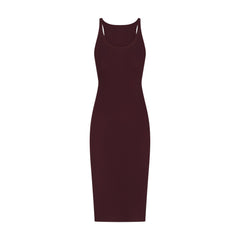 COTTON RIB TANK MIDI DRESS | CURRANT
