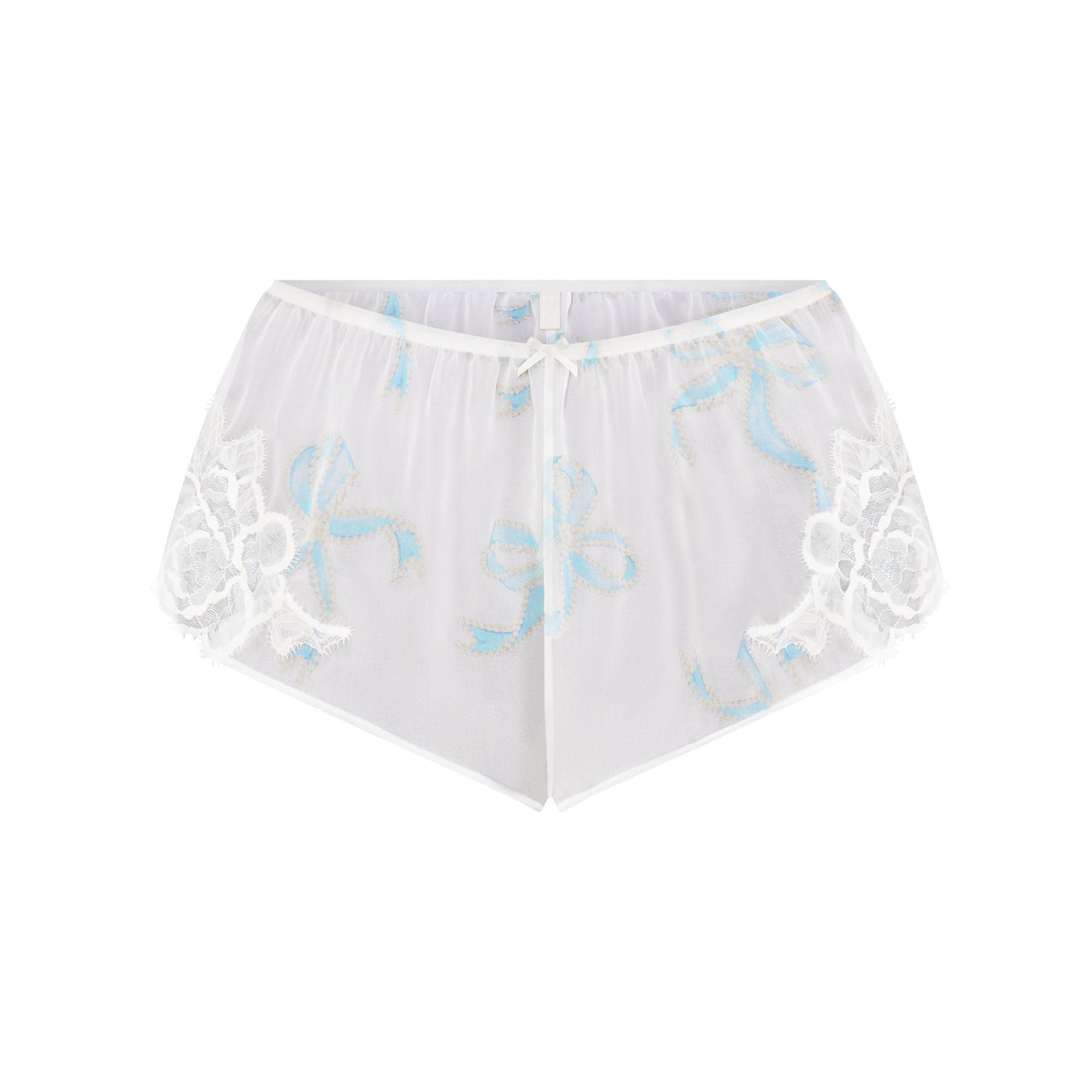 SKIMS ROMANCE CAMI AND SHORT SET | IVORY PEARL BOWS PRINT