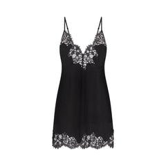 SILK LACE MINI SLIP DRESS | ONYX